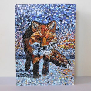 Homeward Bound Fox Card | Eco-Friendly Card for Him | Fox Mosaic Art | Red Fox Card | Mosaic Fox Art