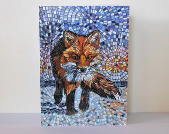 Homeward Bound Fox Card | Eco-Friendly Card for Him | Fox Mosaic Art | Red Fox Card | Mosaic Fox Art
