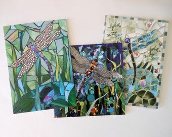 Dragonfly Cards Set of 3 Dragonfly Greetings Card Set - Eco-Friendly - Dragonfly Art - Dragonfly Card Set - Mixed Cards