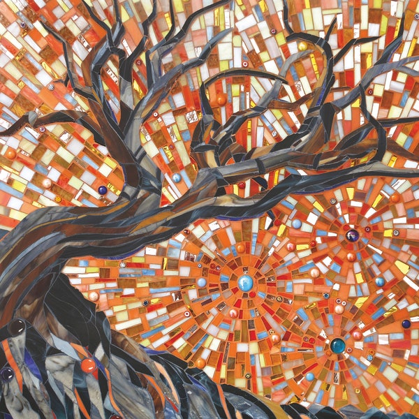 Esse Print - Tree Print Limited Edition Giclee Print of Glass Mosaic Tree