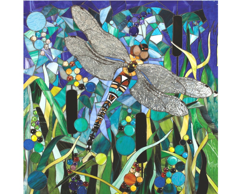 Dragonfly Giclee Print Mosaic Dragonfly Art Print | Etsy