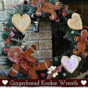 PDF PATTERN, Gingerbread Sewing Pattern, Prim Sewing Pattern, Digital Sewing Pattern, Christmas Cookie Wreath Gingerbread, Christmas Pattern