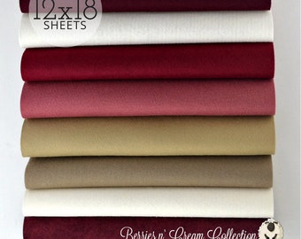 BERRIES N' CREAM Collection, Wool Blend Felt Wool Felt Sheets, Wool Felt Fabric, Felt Fabric Bundle, Wool Felt Bundles, Collections