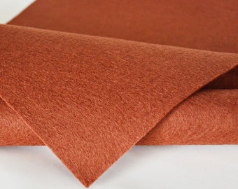 OAKWOOD Wool Felt, Merino Wool Blend Felt, Wool Felt Yardage, Wool Felt Fabric, Brown Felt Fabric, Reddish Brown Merino Wool Felt Yardage