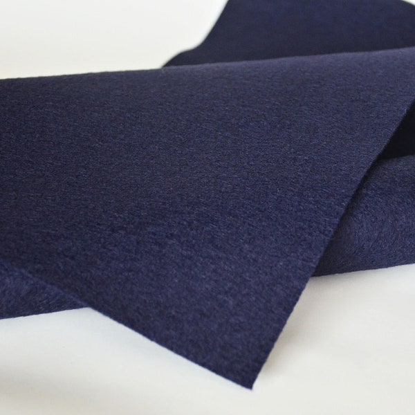 NAVY Wool Felt, Merino Wool Blend Felt, Wool Blend Felt, Wool Felt Yardage, Navy Wool Felt Fabric, Felt Fabric, Blue Felt Yardage