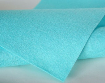 ALLURING AQUA Wool Felt, Merino Wool Blend Blend Felt, Wool Felt Yardage, Wool Felt Fabric, Aqua Felt Fabric, Aqua Blue Felt Yardage