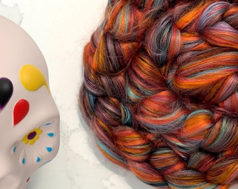 DIA de LOS MUERTOS Bamboo & Merino Roving Blend, Felting, Spinning, Weaving