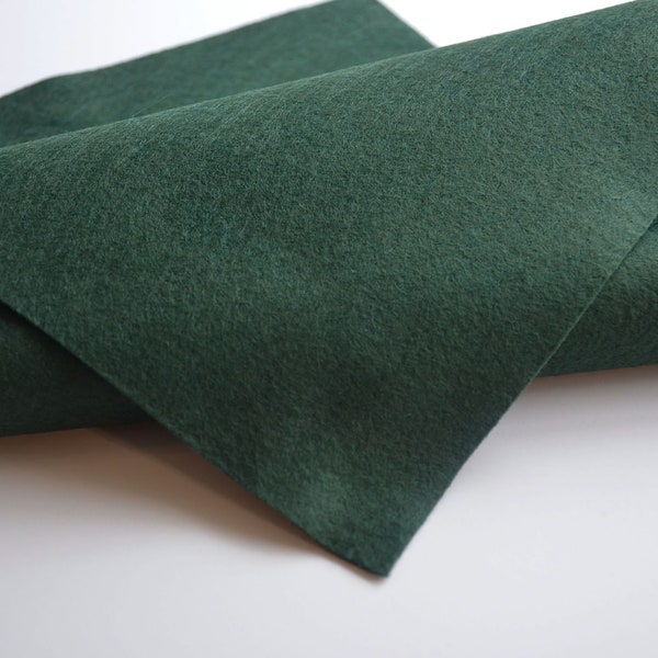 EVERGREEN Wool Felt, Merino Wool Blend Felt, Wool Felt Yardage, Wool Felt Fabric, Green Felt Fabric, Green Felt Yardage, Green Craft Felt