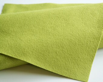 PEA SOUP Wool Felt, Felt by the Half Yard, Merino Wool Felt, Wool Blend Felt, Wool Felt Yardage, Green Felt Fabric, Merino Wool Blend Felt