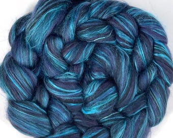 LUMINOUS LAGOON Merino Mulberry Silk Blend, Felting, Spinning, Weaving
