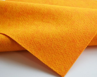 BUTTERNUT SQUASH Wool Felt, Merino Wool Blend Blend Felt, Wool Felt Yardage, Wool Felt Fabric, Orange Felt Fabric, Orange Felt Yardage