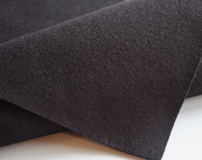 BLACK Wool Felt, Merino Wool Blend Felt, Wool Blend Felt, Wool Felt