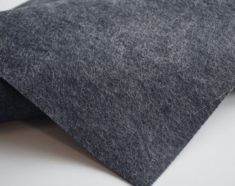 LICORICE Wool Felt, Merino Wool Blend Felt, Wool Felt Yardage, Wool Felt Fabric, Heathered Black Felt, Prim Black Felt, Black Felt Fabric