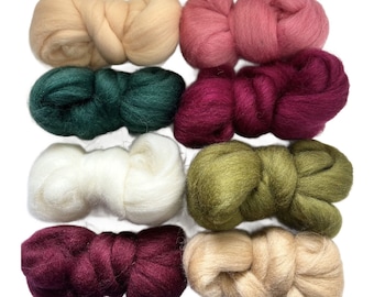 DESERT ROSE Color Range, Wool Roving, 4 ozs. Pack, Wool Roving for Felting Soap, Spinning Fiber, Wool Roving for Needle Felting Supplies