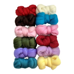 ROMANCE Assorted Colors, Wool Roving, 6 ozs., 100% Wool Roving, Felting Soap, Spinning Fiber, Wool Roving Needle Felting Supplies