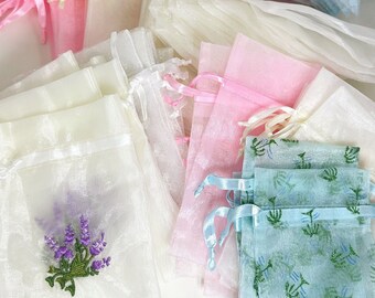 100 Variety Organza Bags | Organza Sheer Bags | Gift Bags | Sheer Gift Bags Ribbon Tie | Organza Gift Bags