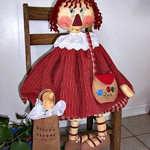 PDF PATTERN, Raggedy Doll Pattern, Prim Doll Pattern, Cloth Doll Pattern, Doll Pattern, Digital Sewing Pattern,  Annabelle&#39;s Mom, Home Decor
