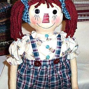 DIGITAL Rag Doll Pattern, Primitive Doll Pattern, Two Cloth Doll Patterns, Doll Pattern, Rag Doll Pattern, Instant Sewing, Playtime Annie