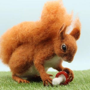 KIT *** SOLLY the SQUIRREL Needle Felting Kit, Needle Felted Squirrel Complete Felting Kit Animal Needle Felting Kit Needle Felting Supplies