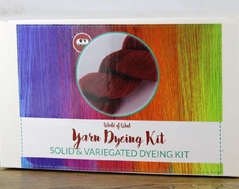 Yarn Roving Dye Kit, DIY Yarn Dye Kit Introduction to Fiber Yarn Dying, 13 Pc. Kit, Learn to Dye Yarn, Learn to Dye Roving, Dying Kit