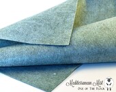 MEDITERRANEAN MIST Wool Felt, Merino Wool Blend Felt, Heathered Wool Blend Felt, Wool Felt Yardage, Wool Felt Fabric, Blue Felt Fabric