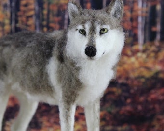 Needle Felted Timber Wolf