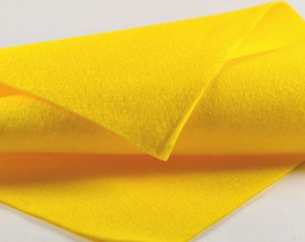 YELLOW Wool Felt, Merino Wool Felt, Wool Felt Yardage, Wool Felt Fabric, Yellow Felt Fabric, Yellow Wool Felt, bright yellow felt