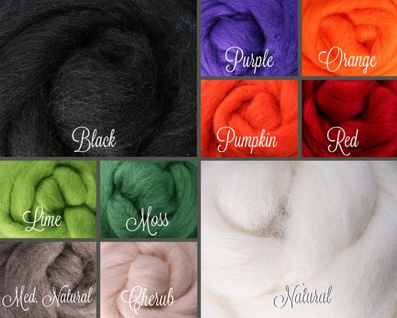 HALLOWEEN Color Range, Wool Roving, 5 Ozs. Pack, Wool Roving for Felting  Soap, Spinning Fiber, Wool Roving for Needle Felting Supplies 