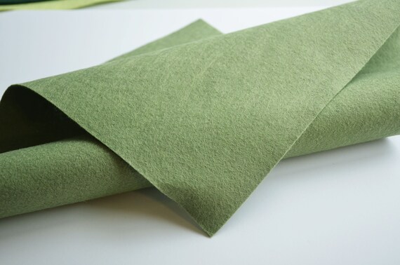 LODEN Wool Felt, Felt by the Half Yard, Merino Wool Felt, Green Wool Blend  Felt, Wool Felt Yardage, Wool Felt Fabric, Merino Wool Blend Felt 