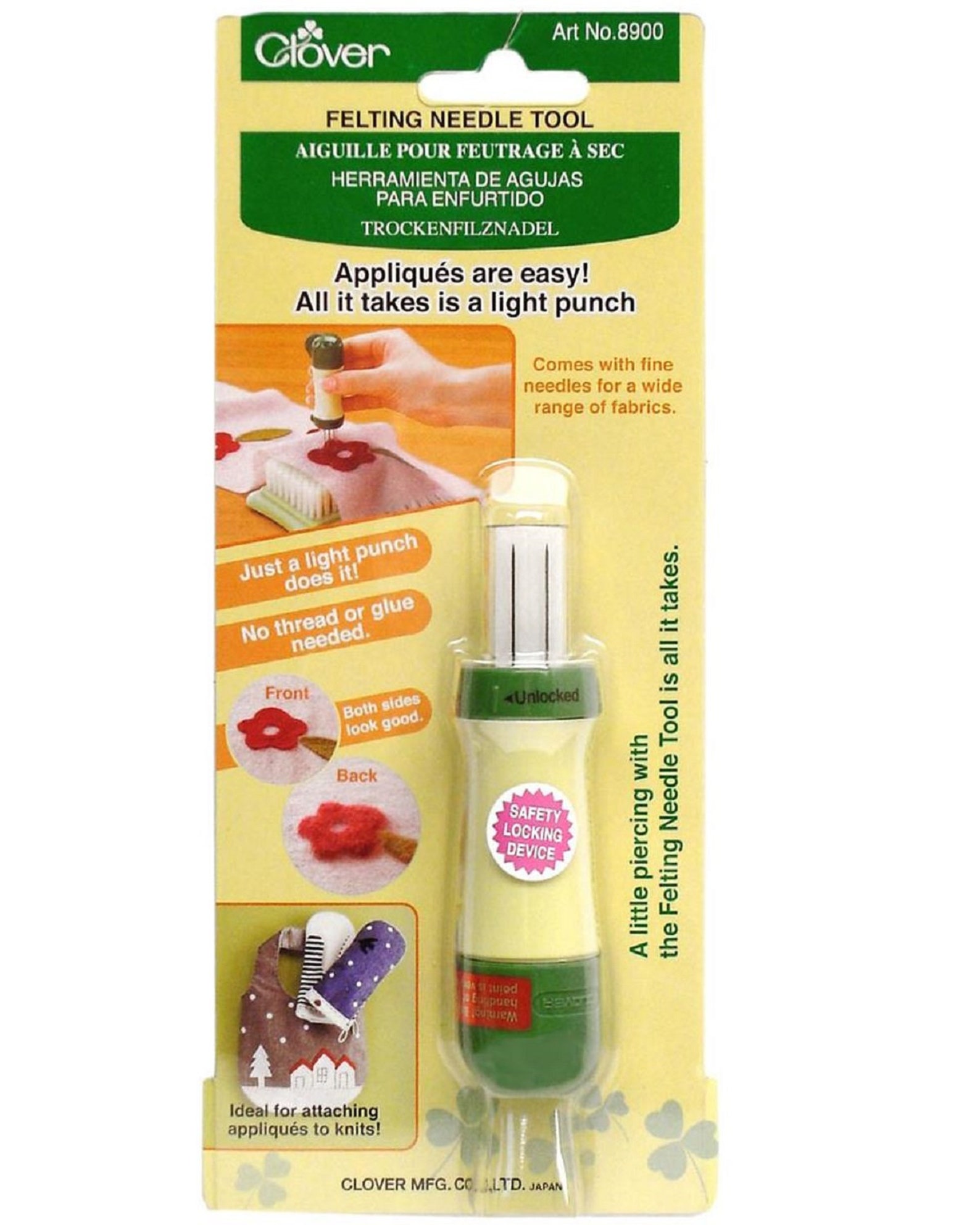 CLOVER Needle Felting Tool Locking Five Needles Felting Tool Etsy