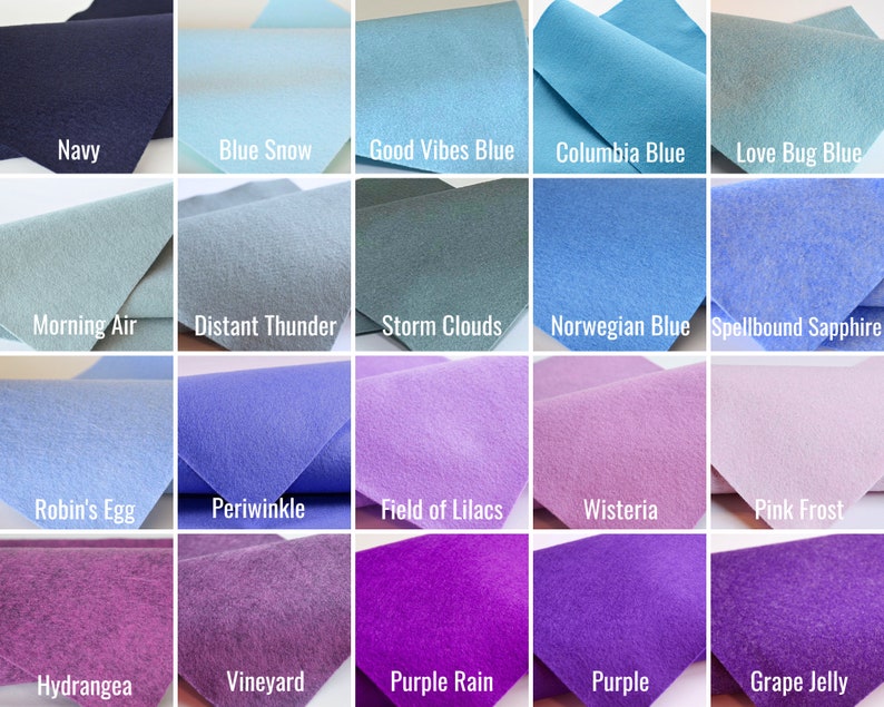 CHOOSE 5 or 10, Wool Felt Sheets, Wool Felt , Merino Wool Felt, Wool Blend Felt, Wool Felt Fabric, Craft Felt Sheets Colors Bundle, DIY Kits image 7