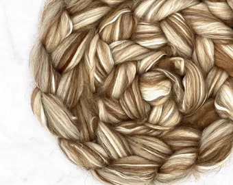 ALMOND MOCHA 18.5mic 100's Merino Blend, Brown Alpaca, Camel, Mulberry Silk