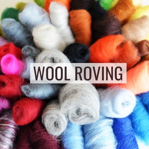 Wool Roving MORSELS, Wool Roving Leftovers, Roving Needle Felting, Felting Supplies, 2 ounces Roving Grab Bag, Accent Needle Felting Colors