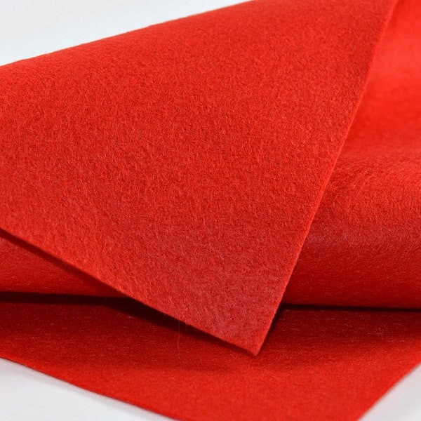 BRIGHT RED Wool Felt, Merino Wool Felt, Wool Felt Yardage, Wool Felt Fabric, Red Felt Fabric, Red Wool Felt, Bright Red Felt, Christmas Felt