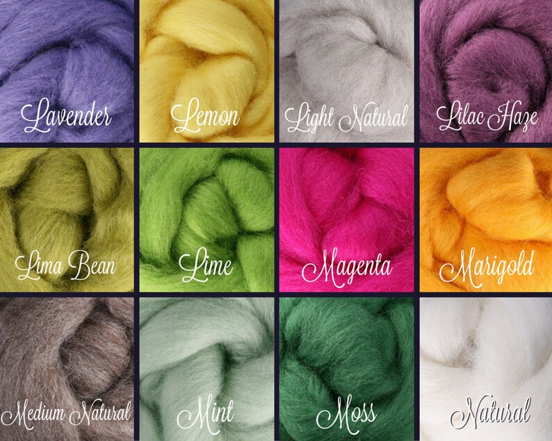 SELECT 5 or 10 COLORS Wool Roving Roving for Felting Wool Etsy