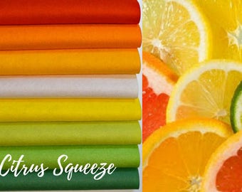 CITRUS SQUEEZE Collection, Wool Blend Felt, Wool Felt Sheets, Wool Felt Fabric, Felt Fabric Bundle, Wool Felt Bundles Collections