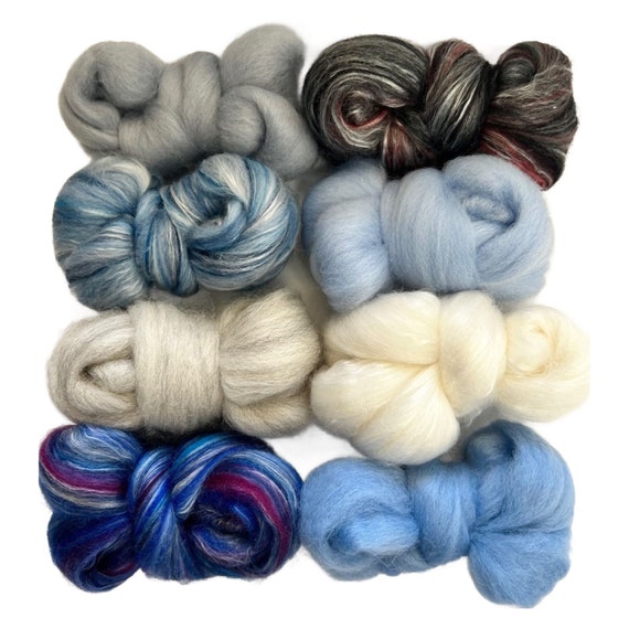 WINTER WONDERLAND Color Range, Wool Roving, 4 Ozs Pack, Wool