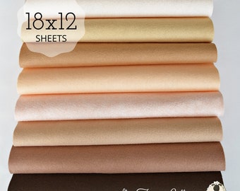 SKIN TONES Felt Collection, Wool Blend Felt, Wool Felt Sheets, Wool Felt Fabric, Felt Fabric Bundle, Wool Felt Bundles, Felt Collections