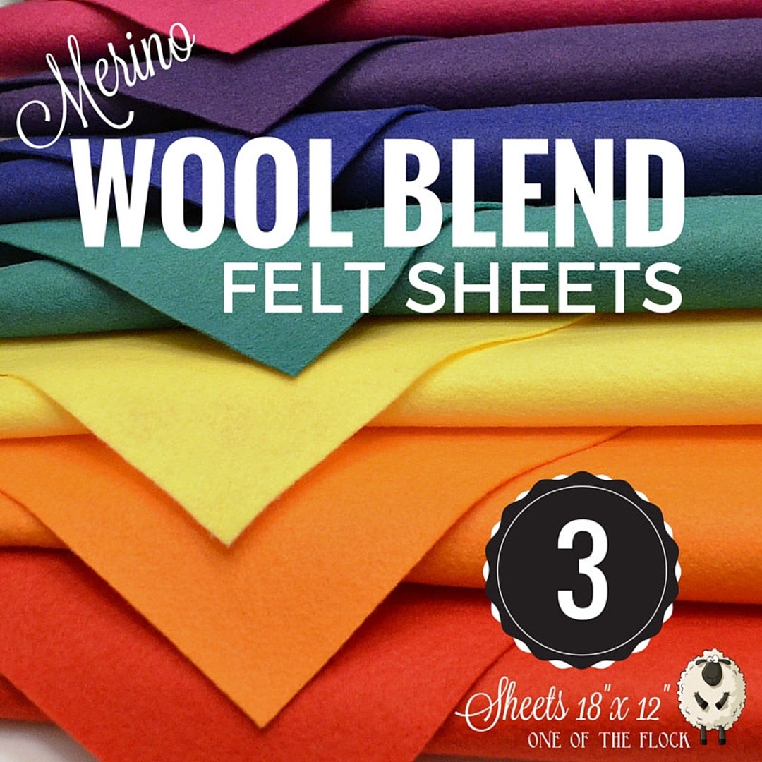 3 or 6 Merino Wool Felt Sheets Wool Felt Bundle Wool Blend Etsy