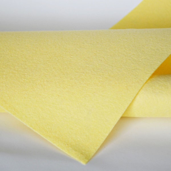 BUTTERCUP Wool Felt, Merino Wool Felt, Wool Felt Yardage, Wool Felt Fabric, Yellow Felt Fabric, Yellow Wool Felt, Light Yellow Felt, Felt