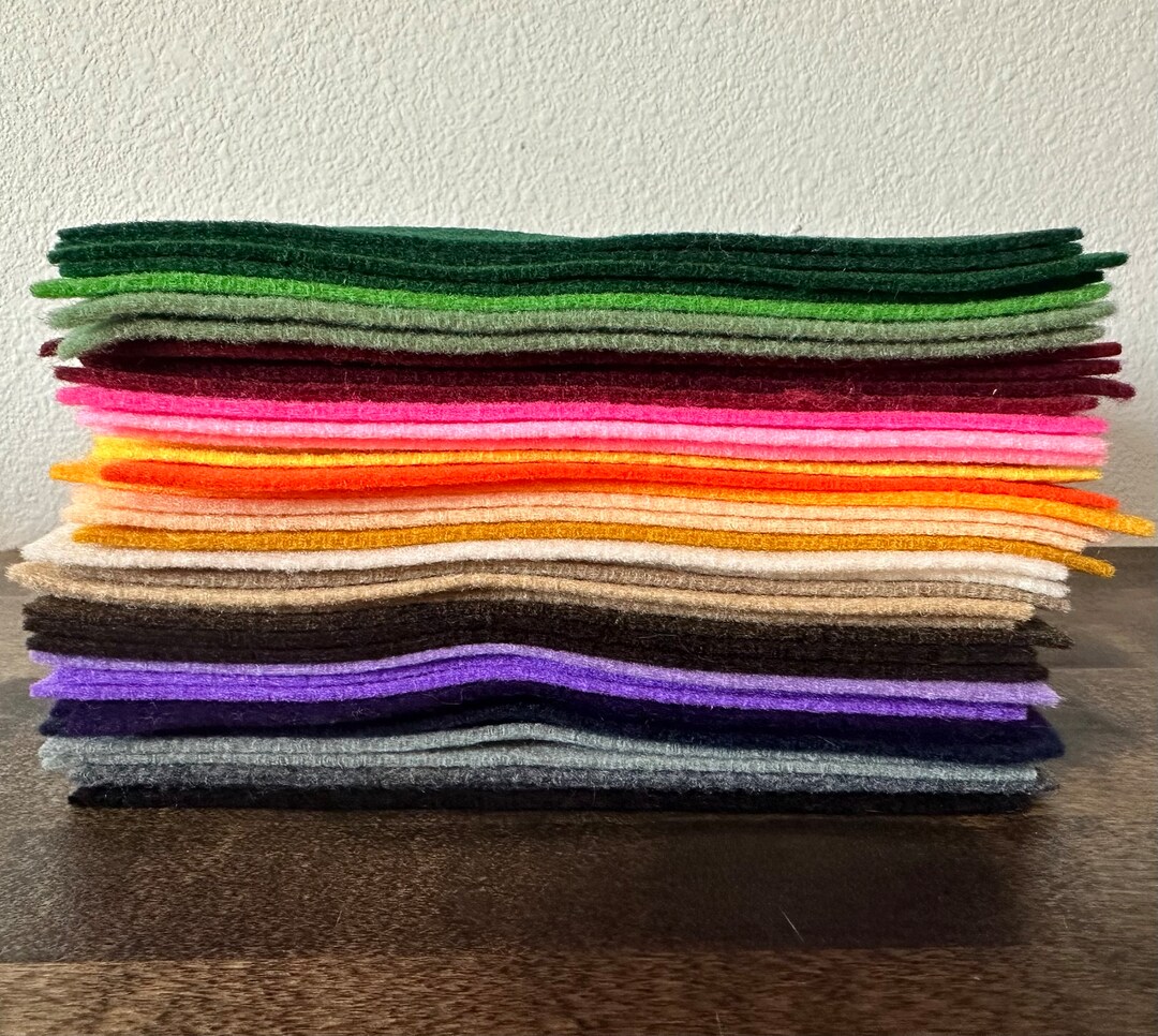 6x6 ACRYLIC FELT 40 Packs, Felt for Kids, Craft Felt, Felt Stacks, Felt