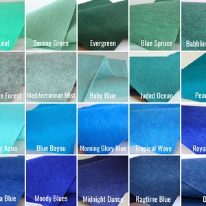 CHOOSE 10 or 20 , Wool Felt Sheets, Wool Felt , Merino Wool Felt, Wool Blend Felt, Felt Fabric, Craft Felt Sheets Colors Bundle, DIY Kits image 6