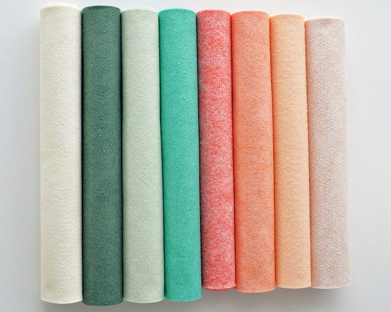 LIVING CORAL Felt Collection, Wool Blend Felt, Wool Felt Sheets, Wool Felt Fabric, Felt Fabric Bundle, Wool Felt Bundles, Felt Collections image 3