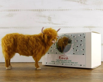 Hamish Highland Cow  Complete Needle Felting Kit, Intermediate Level