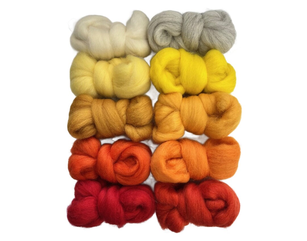 CANDY CORN Assorted Colors, Wool Roving, 5 Ozs., 100% Wool Roving ...