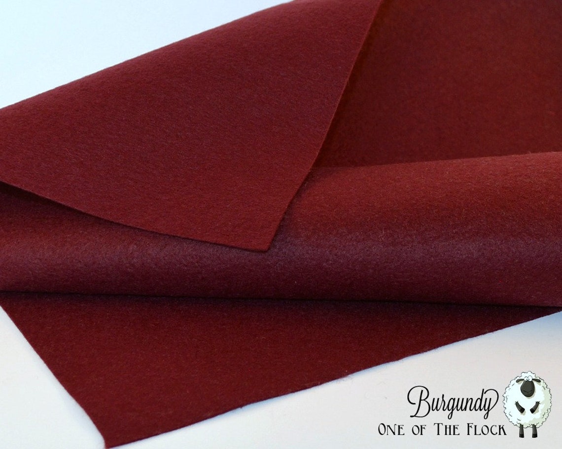 BURGUNDY Wool Felt Felt by the Yard Merino Wool Felt Wool Etsy