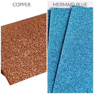 GLITTER Felt, Extremely Sparkly Glitter Wool Felt, No Shed Glitter Felt Sheets, Choose Mermaid Blue or Copper, Gorgeous Color Glitter Felt