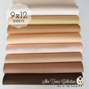 SKIN TONES Felt Collection Wool Blend Felt Wool Felt Sheets Wool Felt Fabric Skin Color Felt Fabric Wool Felt Flesh Tones Felt Collections