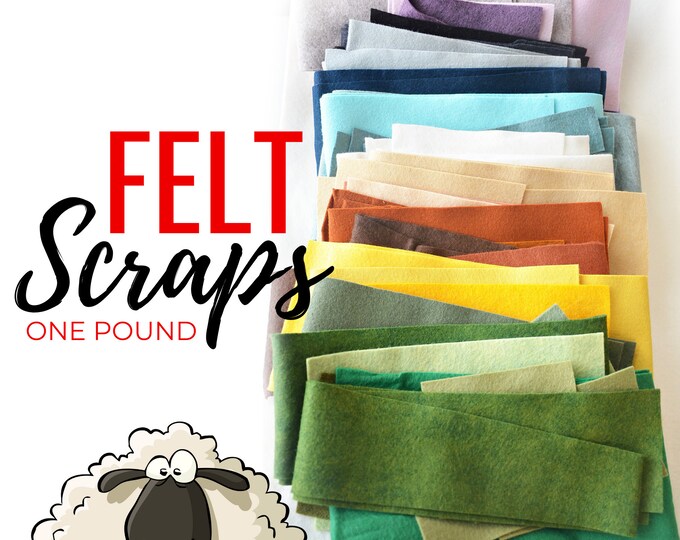 1 POUND FELT Scraps Felt Remnants Felt Scrap Bundle Large Felt Remnants