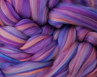 New 2 ozs BUTTERFLY BUSH, Wool Roving, Blended Merino Roving, Felting, Spinning, Weaving, Merino Wool Roving, Felting Supplies, Art Blend